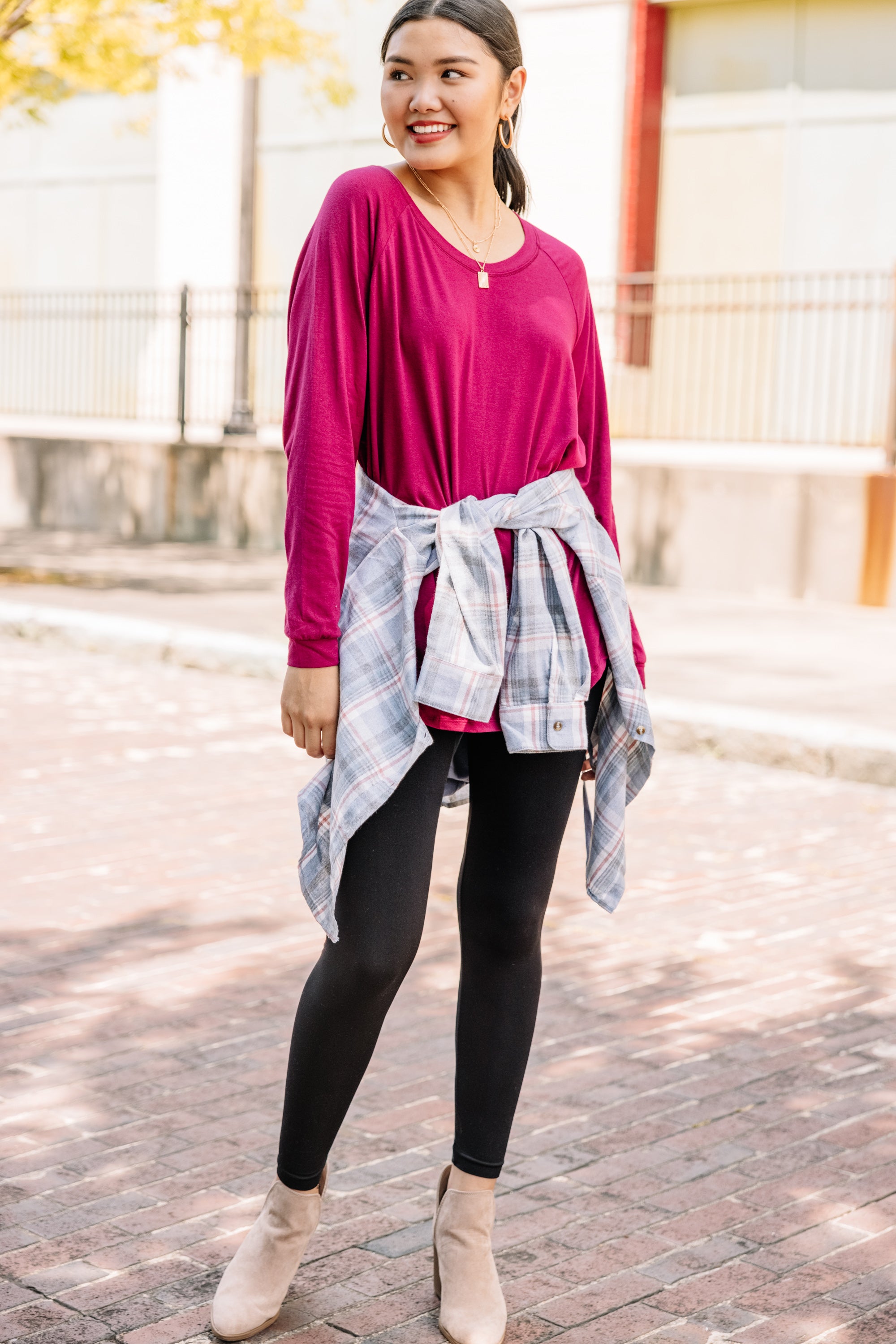 Easy Like Sunday Wine Red Tunic