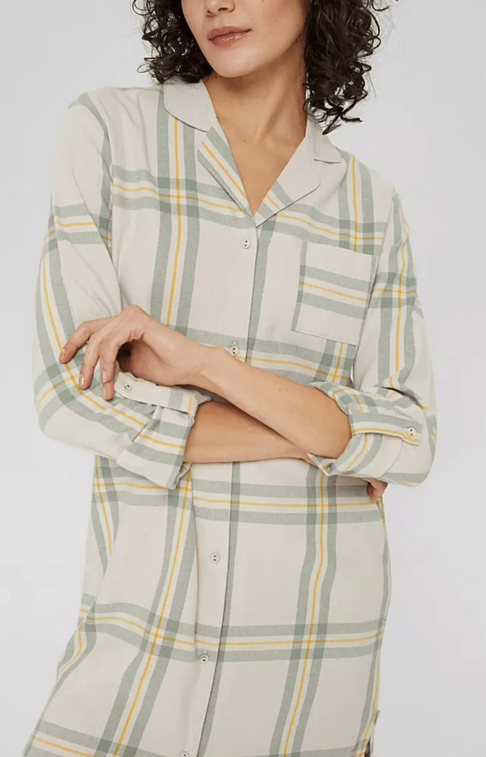 Esprit 100% Cotton Check Night Dress - 101EF1Y315