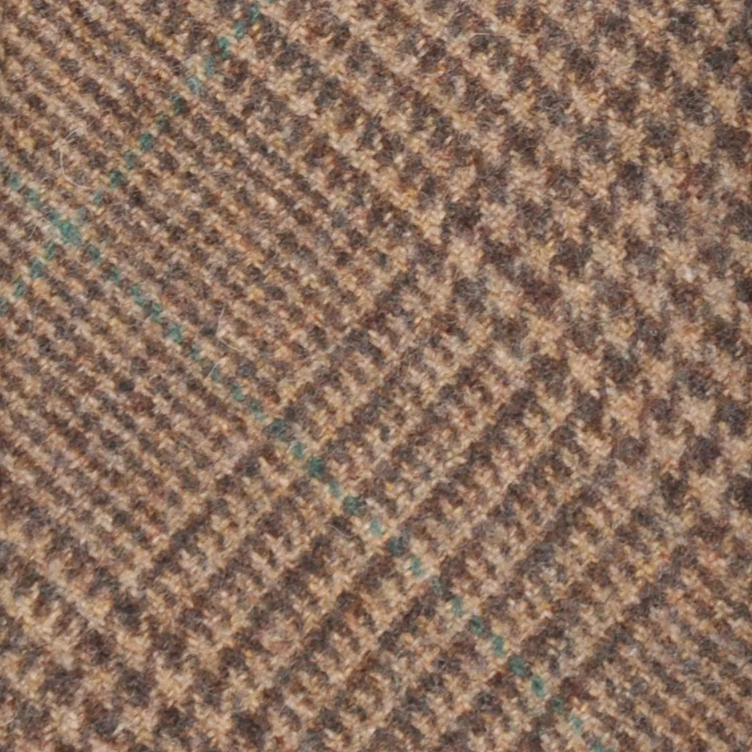 F.Marino Prince of Wales Flannel Wool Tie 3 Folds Teak Brown