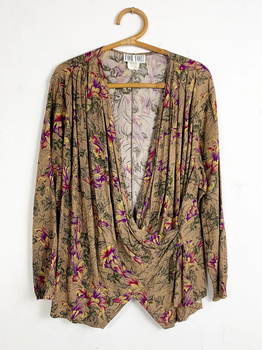 ForYou Floral Faux Wrap Top