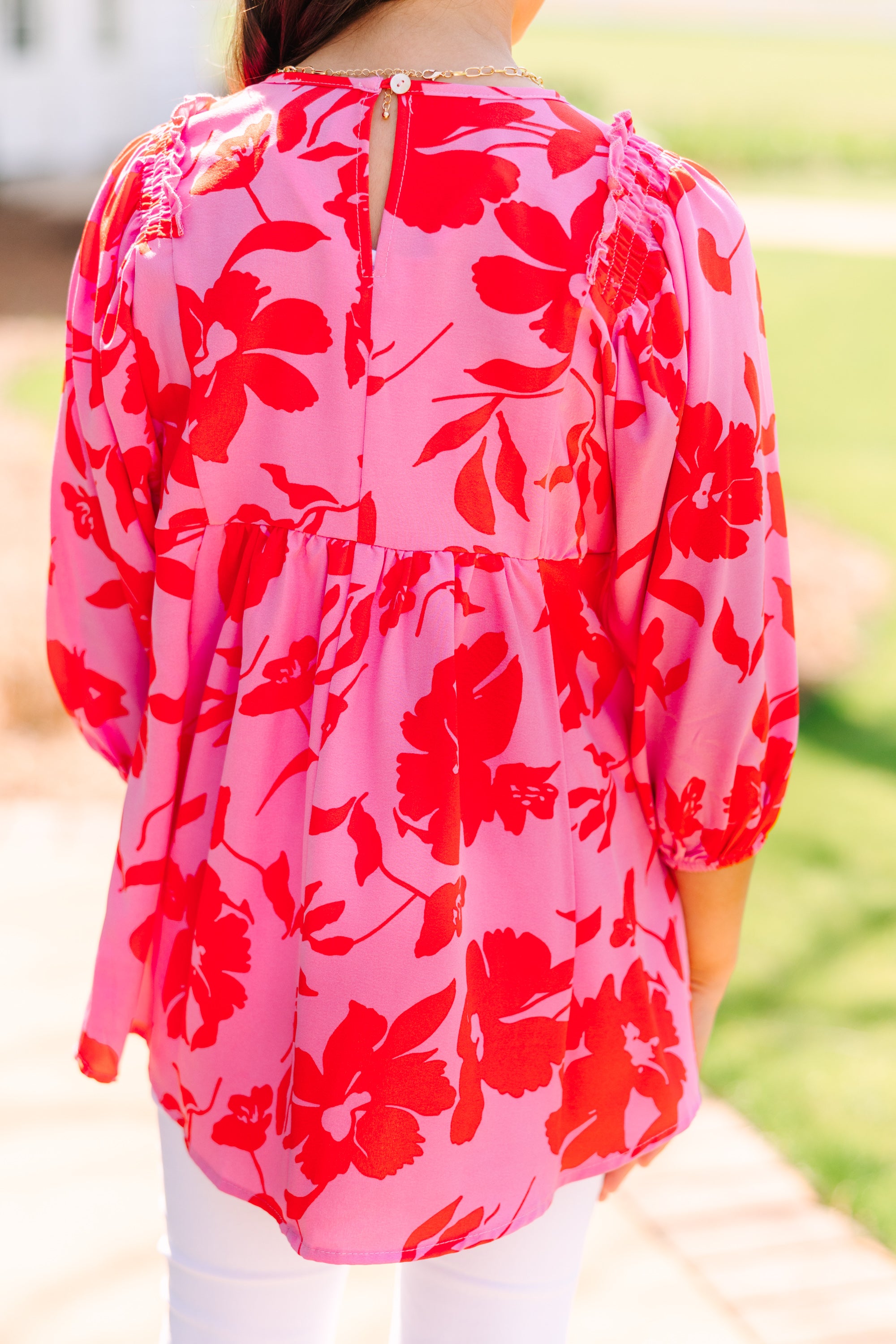 Girls: Feeling Wild Pink Floral Tunic