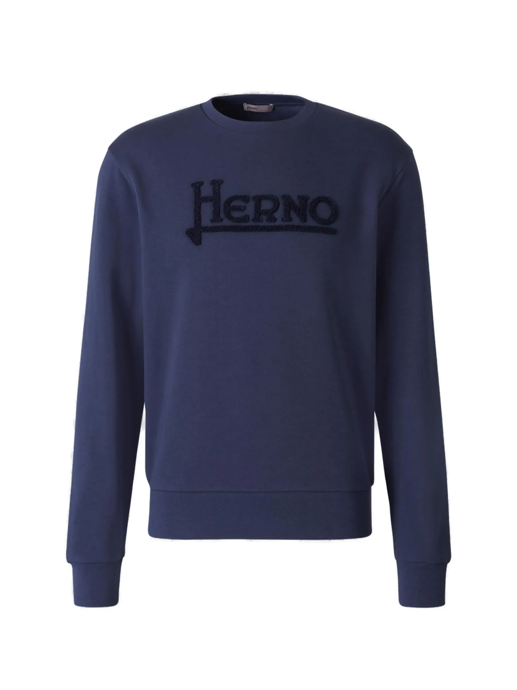 Herno Flocked Logo Crewneck Sweatshirt