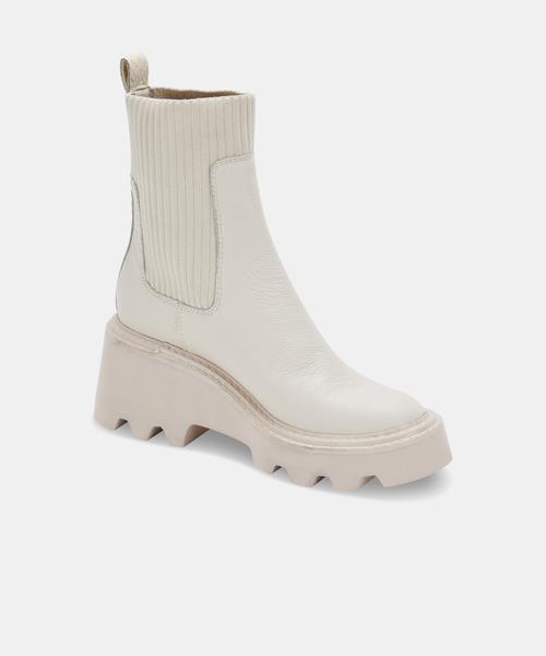 Hoven boot in Ivory Leather