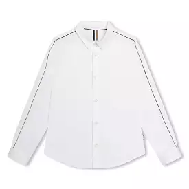 Hugo Boss Boys White Slim Fit Dress Shirt _ J50697-10P