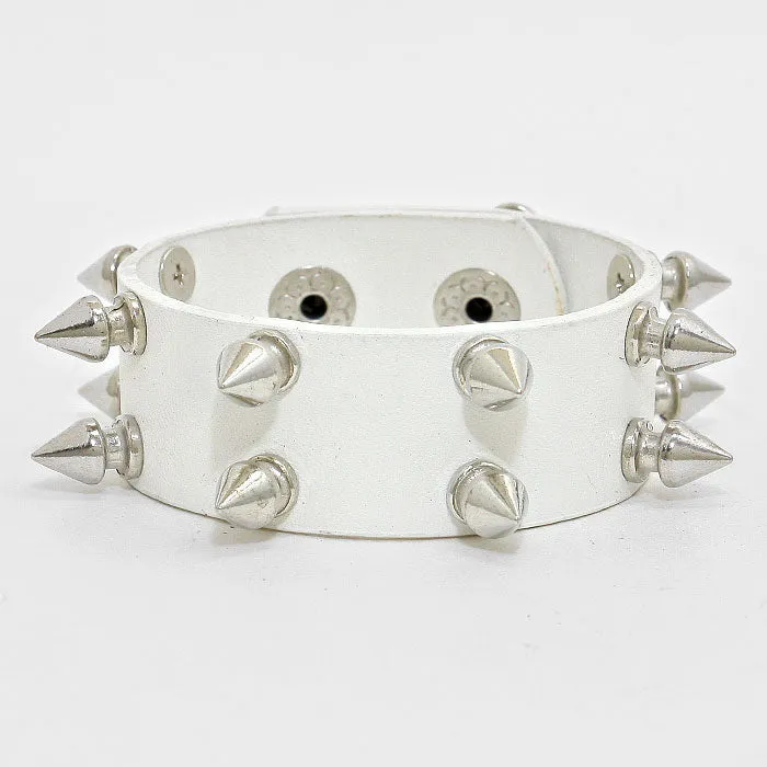 iLLASPARKZ Spike Cone Studded Faux Leather Bracelet