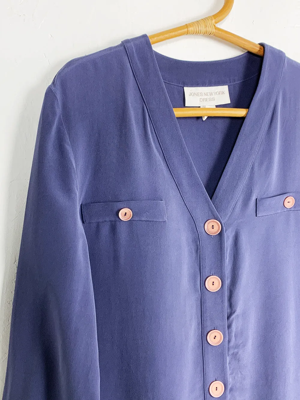 JNY Indigo Silk Button Up Tunic