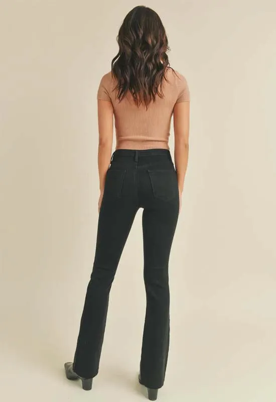 Just Black - Slim Boot Cut Jean with Scissor Cut Black