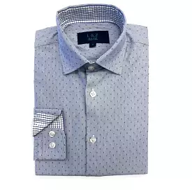 Leo & Zachary Boys Blue Box Dress Shirt_ 5976