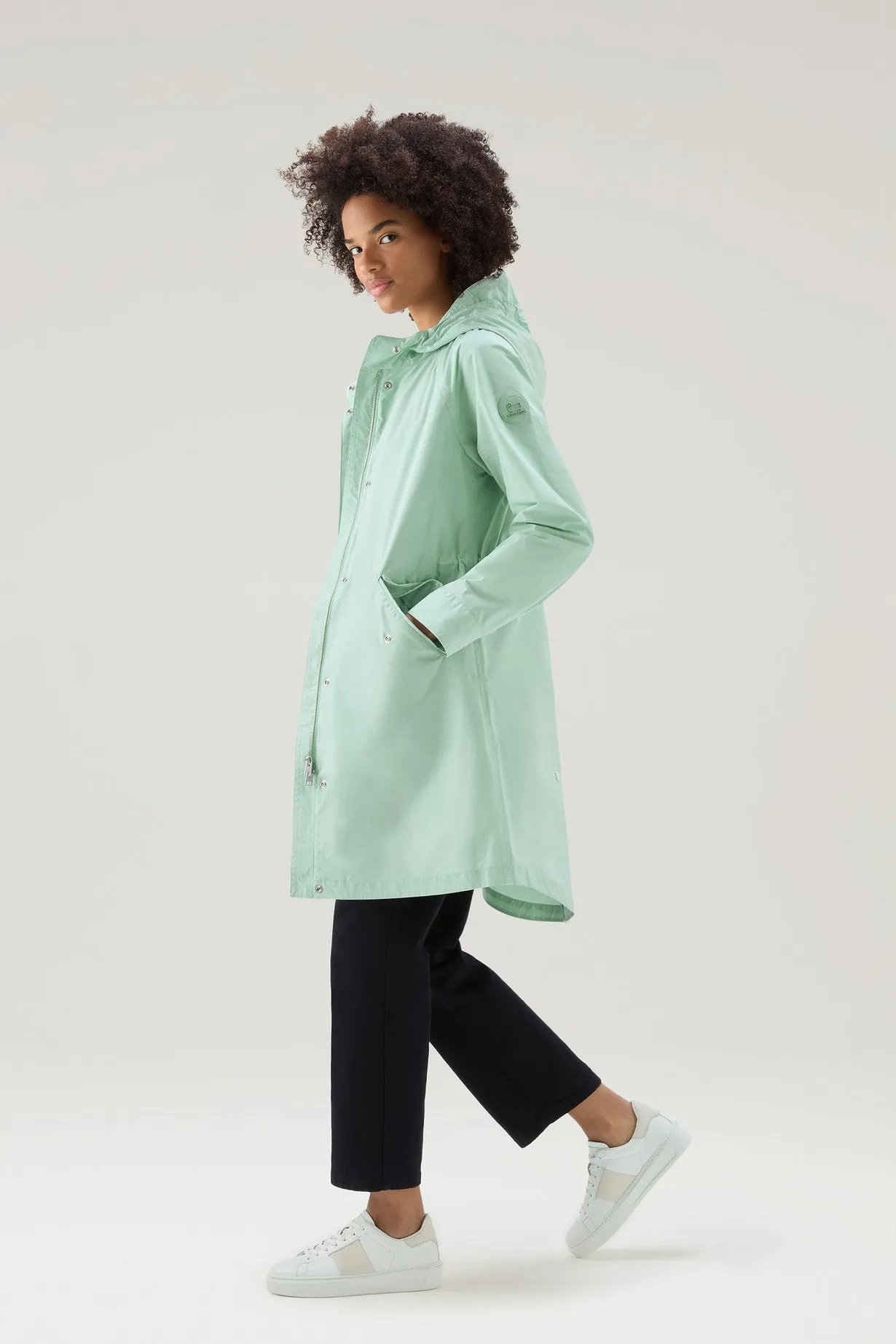 Long Summer Parka in Urban Touch HARBOR GREEN