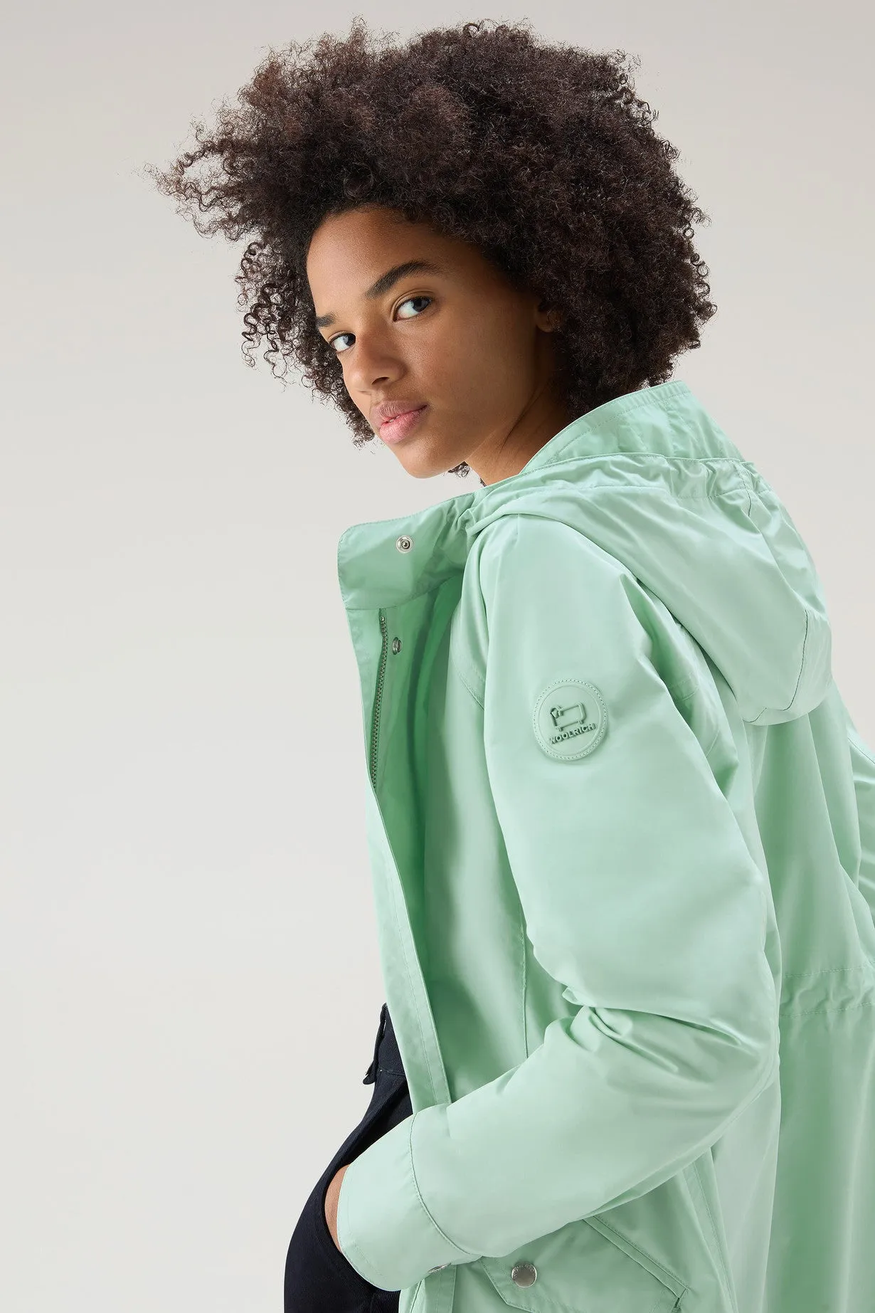 Long Summer Parka in Urban Touch HARBOR GREEN