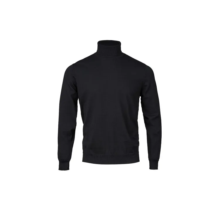 Lumberjack SWEATER CM96341 015 Maglia Collo Alto Uomo in Misto Lana Vergine Nero