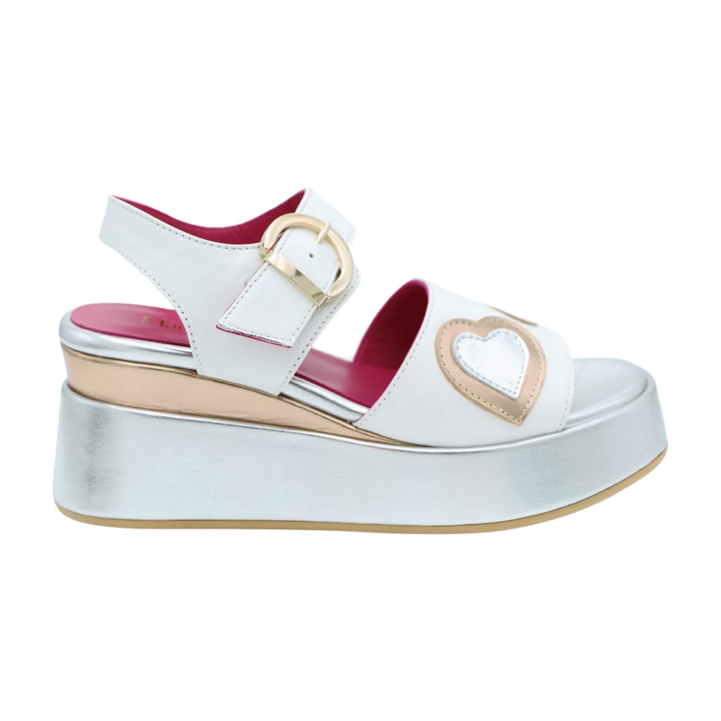 MARCO MOREO White Wedge Sandal Heart F104