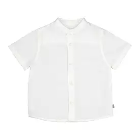 Mayoral Baby Short Sleeve Linen Mandarin Collar Dress Shirt_ 1113-88