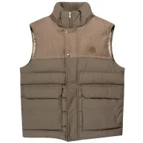 Moncler Rance Flannel Detail Gilet Brown