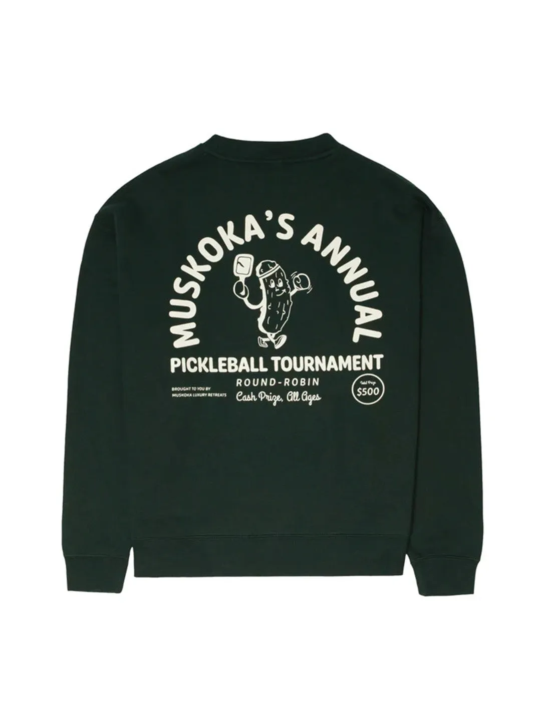 Muskoka Forever Pickleball Crewneck Sweatshirt - Forest Green