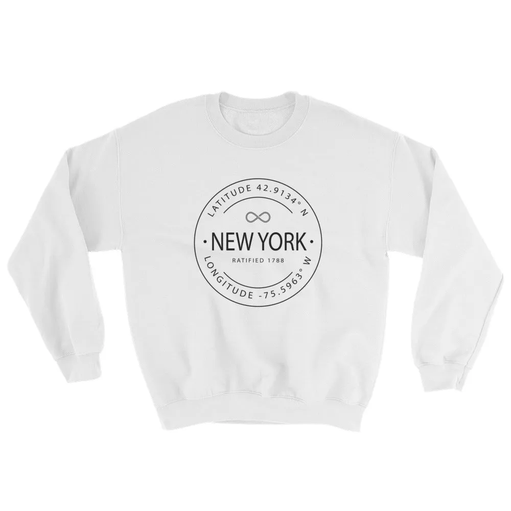 New York - Crewneck Sweatshirt - Latitude & Longitude