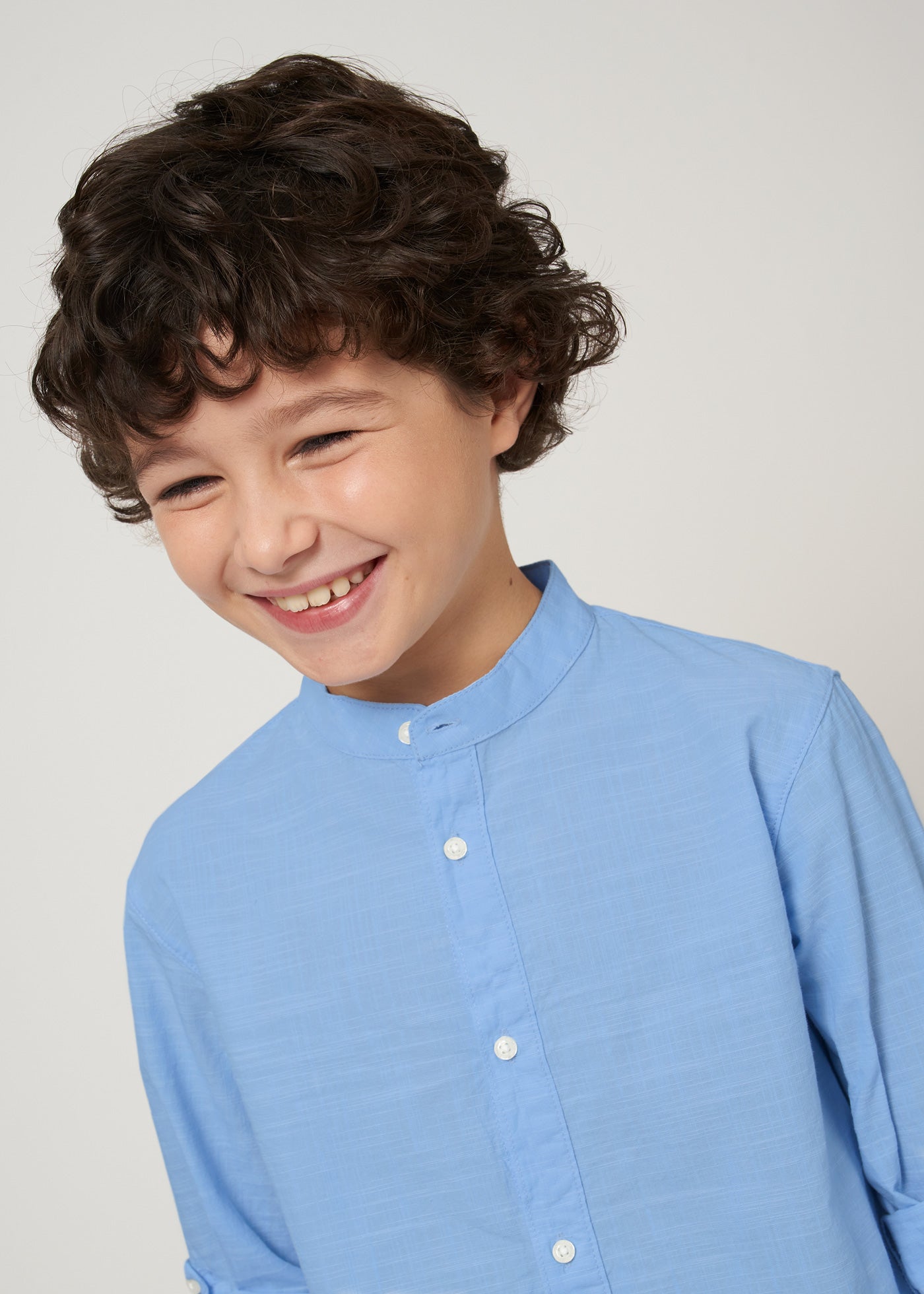 Nukutavake Boys Long Short Sleeve Mandarin Collar Dress Shirt_ 6121