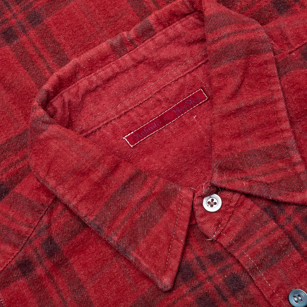 Over Dye 7 Cuts Wide Shirt - Red