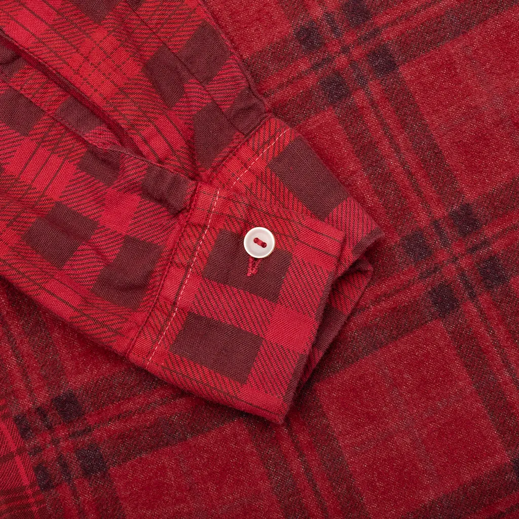 Over Dye 7 Cuts Wide Shirt - Red