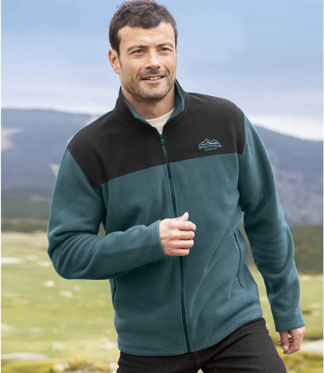 Pack of 2 Men's Fleece Jackets - Green Grey