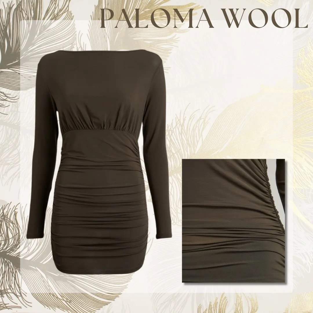 Paloma Wool  |Street Style Boat Neck Long Sleeves Plain Tunics