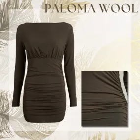 Paloma Wool  |Street Style Boat Neck Long Sleeves Plain Tunics