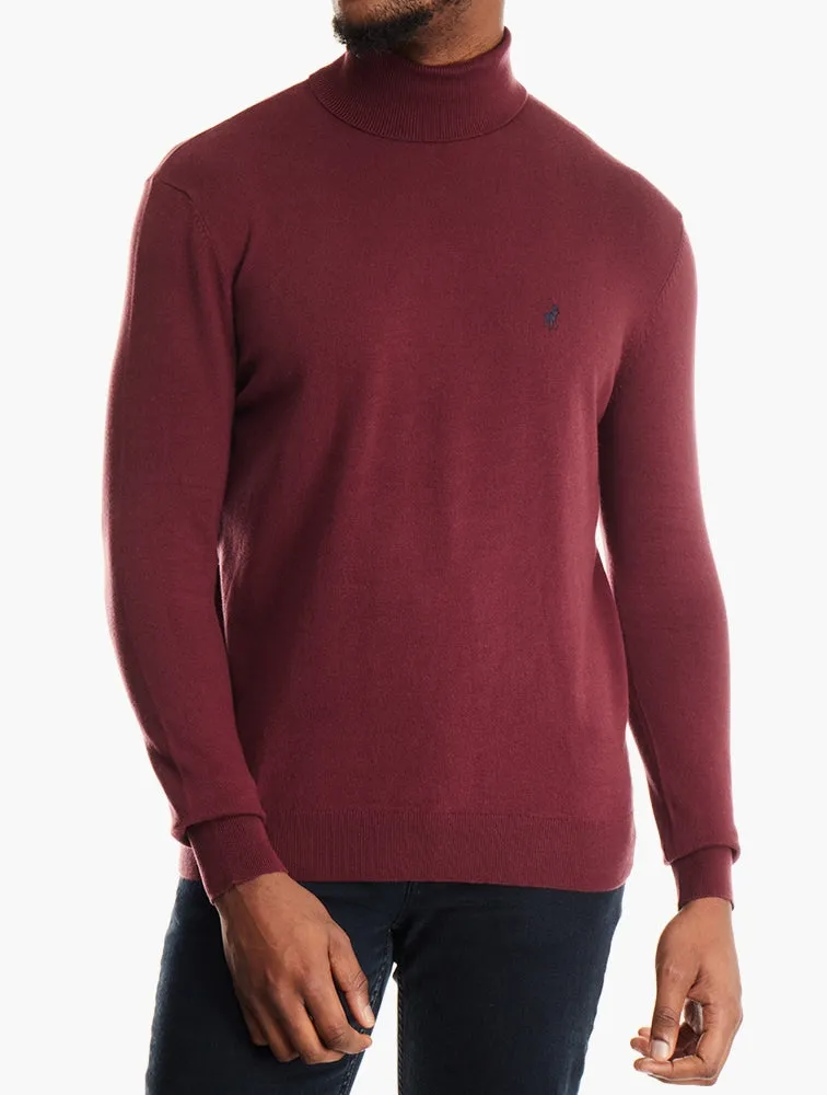 Polo Mens Ls Roll Neck 0023736 Burgandy