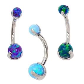 Prong Opal Ball Navel Curve