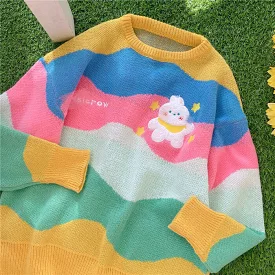 Rainbow Stripe Pullover by9680