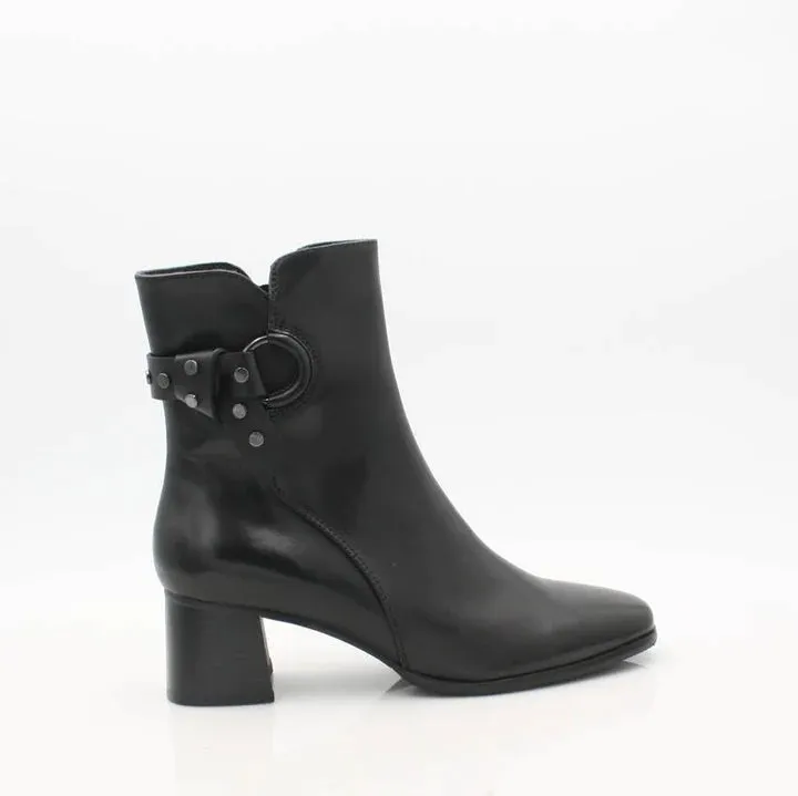 Regarde Le Ciel Ines-68 Black Leather Ankle Boot