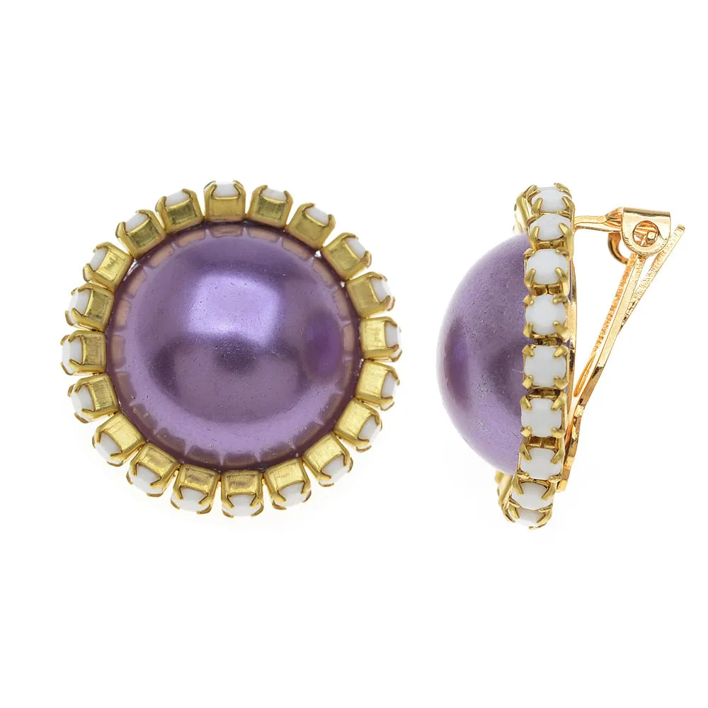 Retired - Marianne Clip On Earrings in Purple