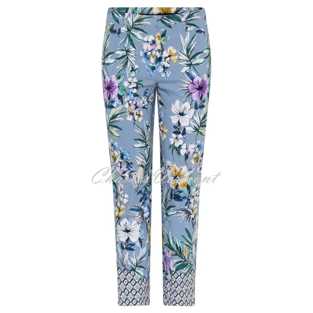 Robell Rose 09 - 7/8 Cropped Super Slim Fit Trouser 51622-54799-62 (Tropical Print)