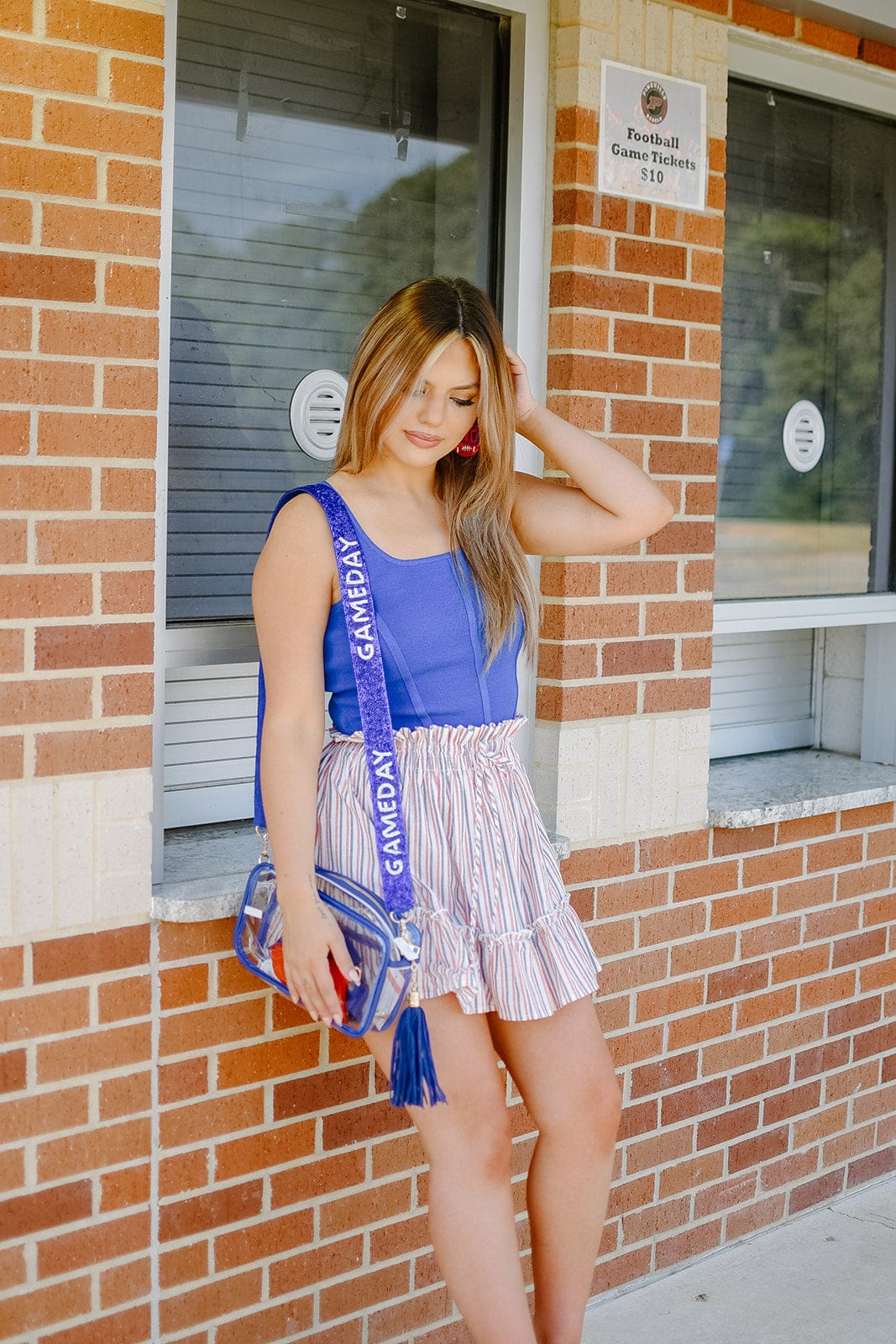 Royal Blue Knit Corset Top