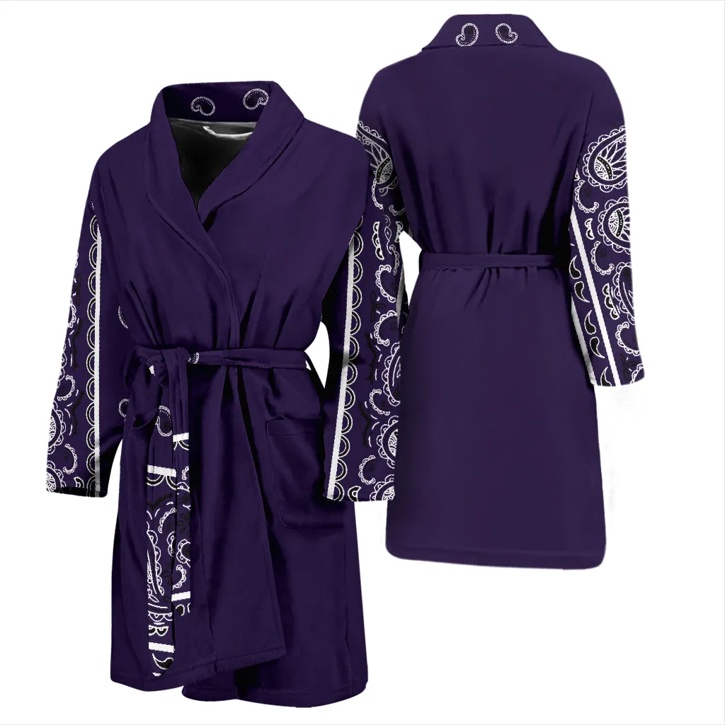 Royal Purple Men's Bandana Sleeved Bathrobe