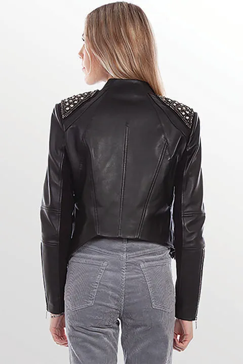 Scully Womens Black Studded Leather Jacket