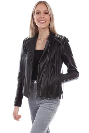 Scully Womens Black Studded Leather Jacket