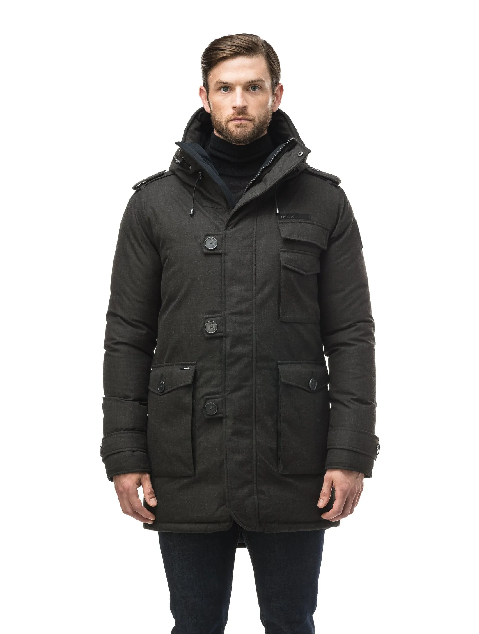 SHELBY MEN'S MILITARY PARKA BLACK