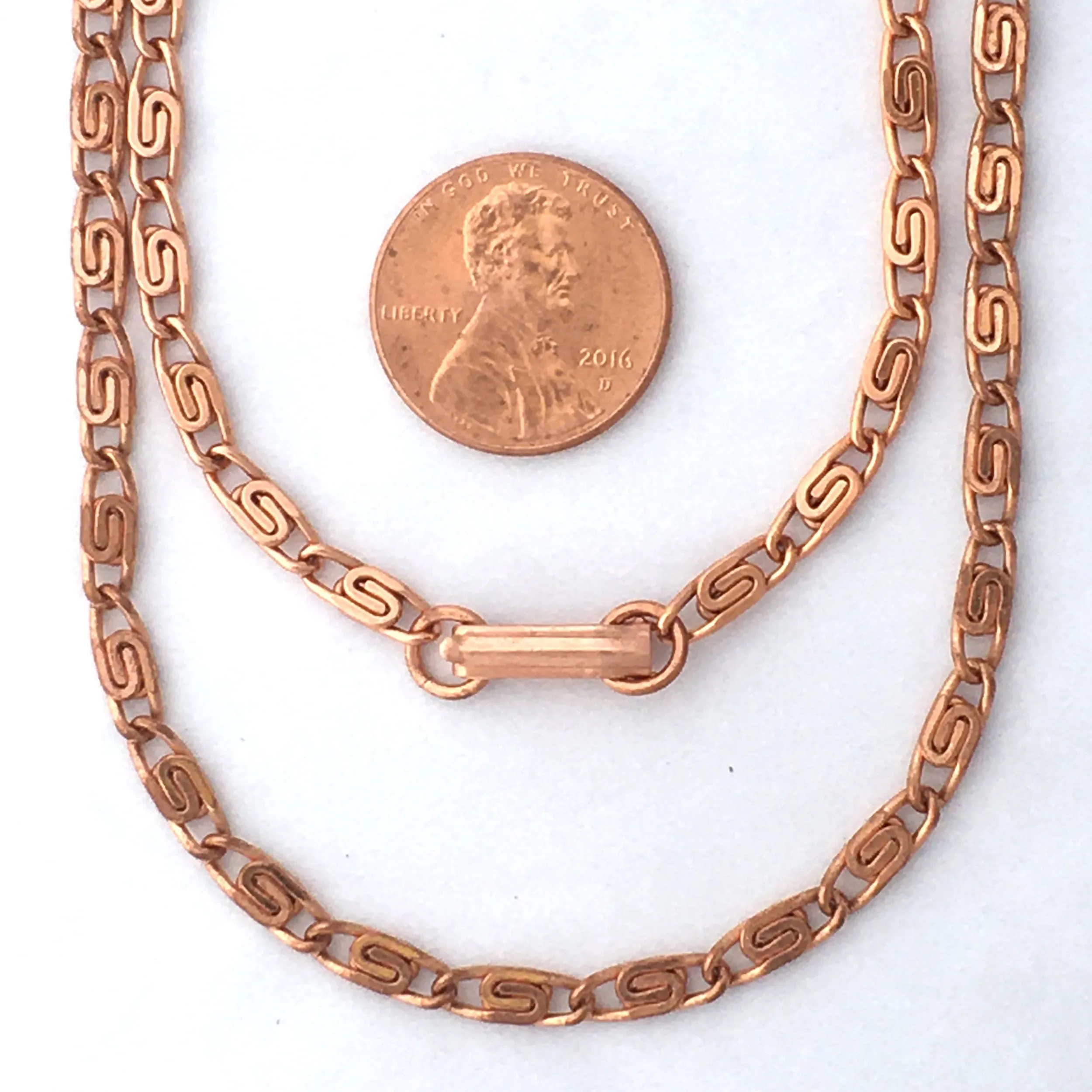 Solid Copper Necklace Chain Celtic Copper Scroll Chain Necklace NC61 Fine 4mm Celtic Scroll Chain Copper Necklaces 24 Inch Chain