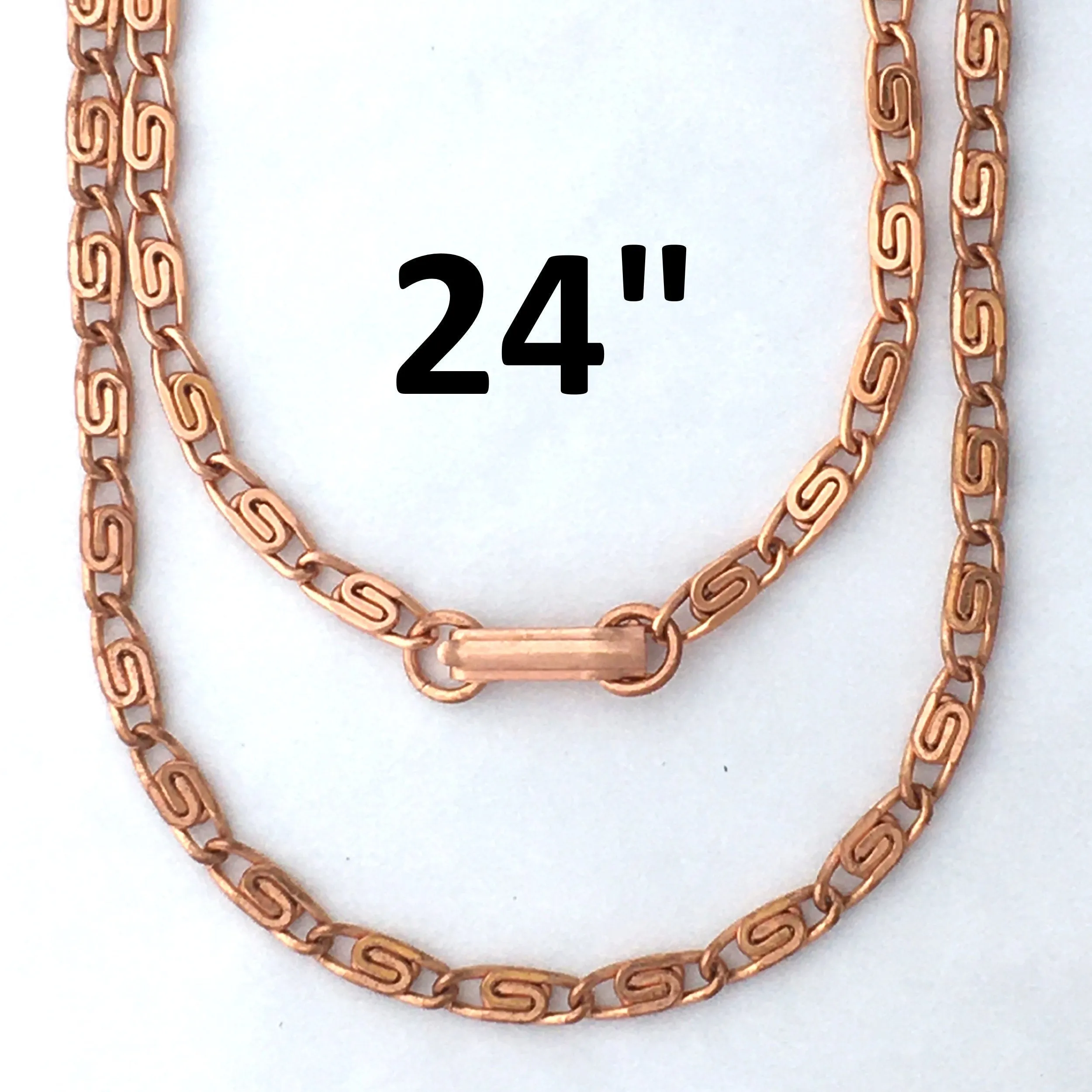 Solid Copper Necklace Chain Celtic Copper Scroll Chain Necklace NC61 Fine 4mm Celtic Scroll Chain Copper Necklaces 24 Inch Chain