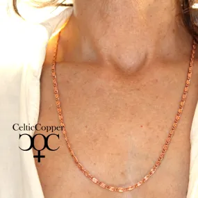 Solid Copper Necklace Chain Celtic Copper Scroll Chain Necklace NC61 Fine 4mm Celtic Scroll Chain Copper Necklaces 24 Inch Chain