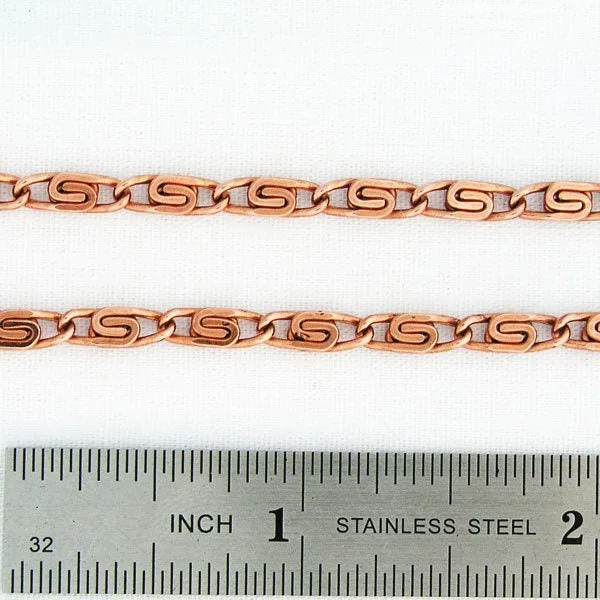 Solid Copper Necklace Chain Celtic Copper Scroll Chain Necklace NC61 Fine 4mm Celtic Scroll Chain Copper Necklaces 24 Inch Chain