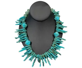 Spike Faux Turquoise Necklace