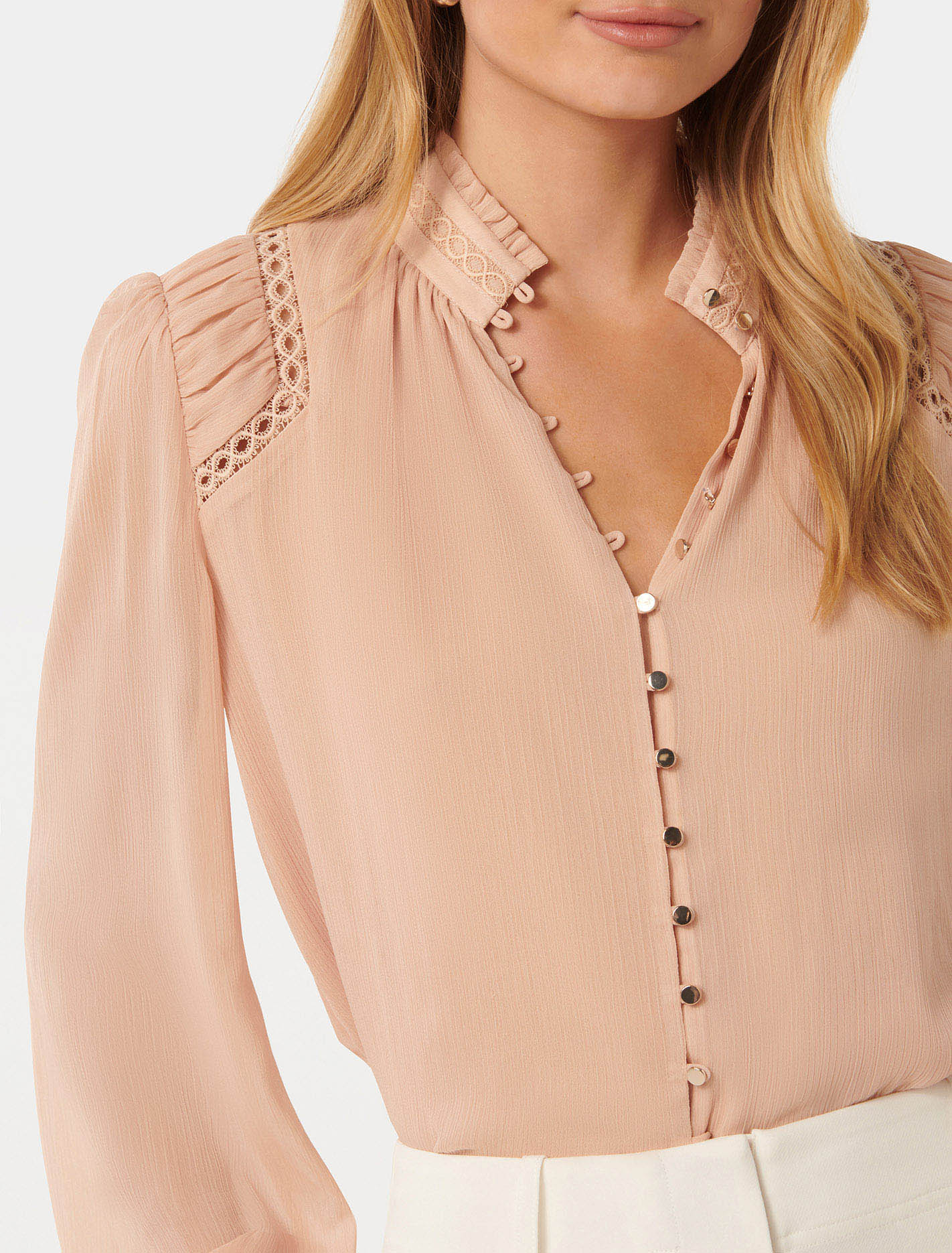 Taffy Trim Insert Blouse