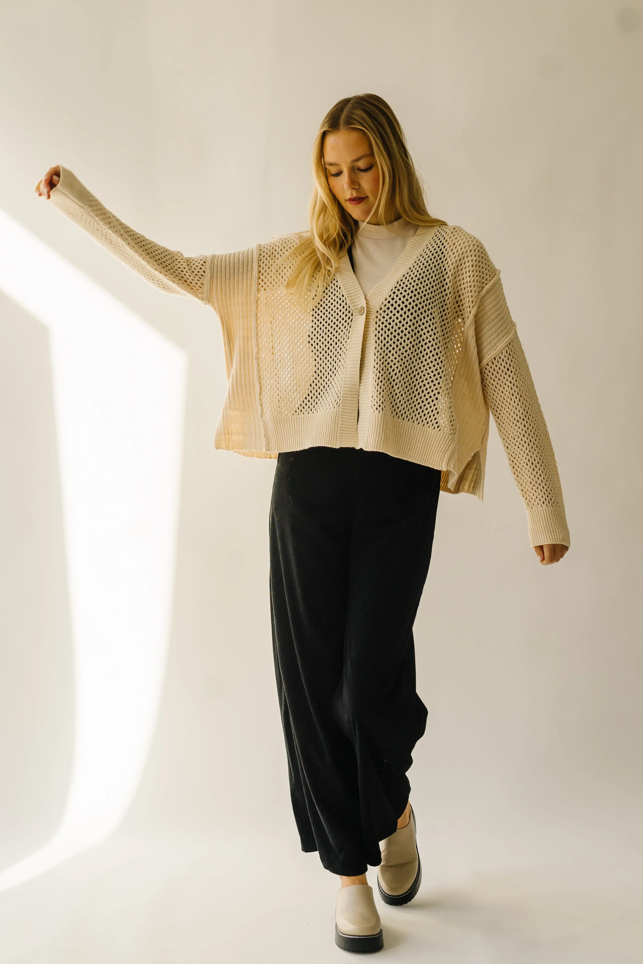 The Elberon Knit Cardigan in Natural