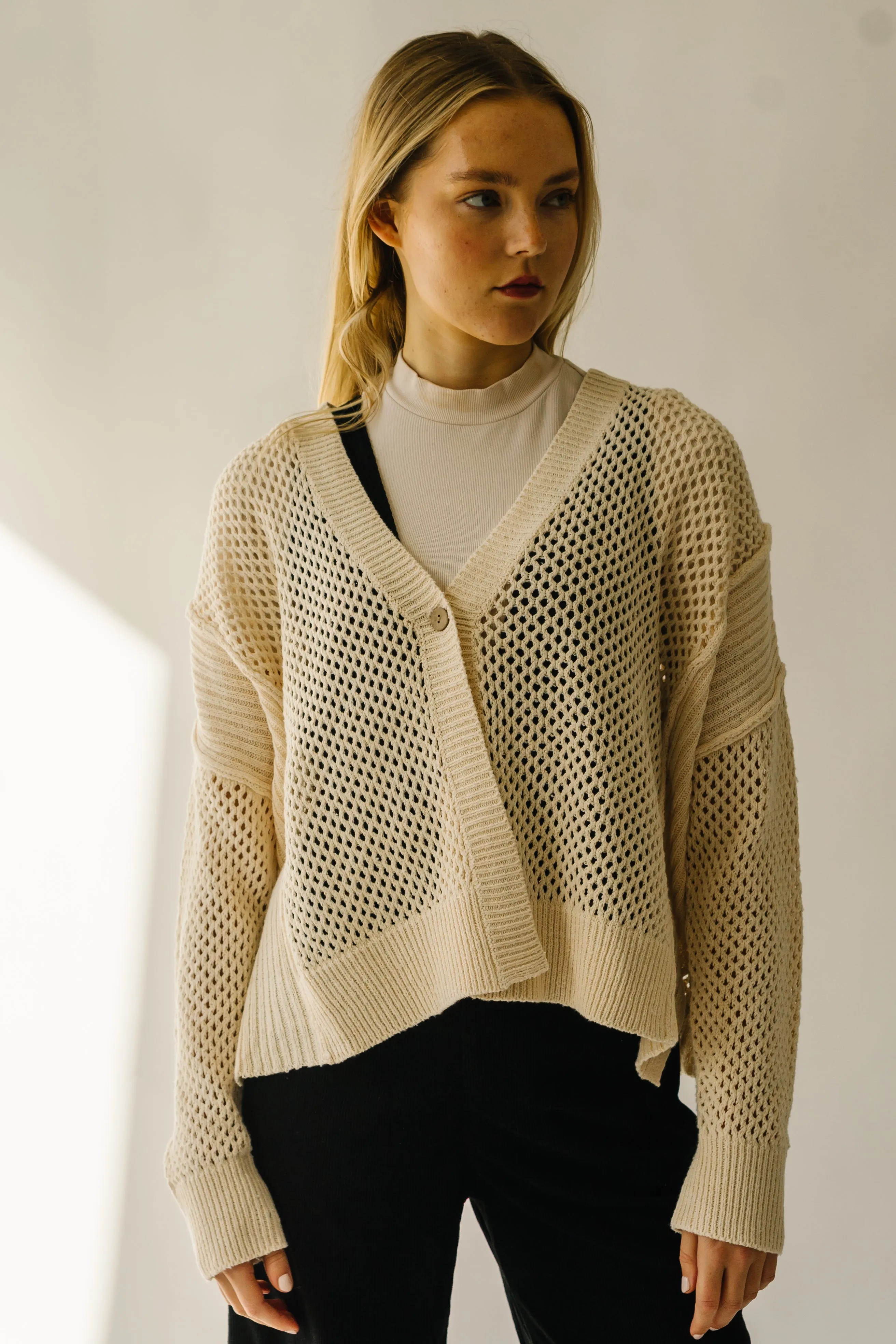 The Elberon Knit Cardigan in Natural