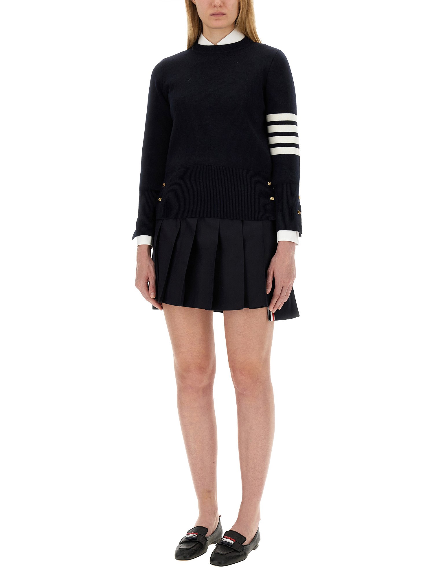 THOM BROWNE    WOOL PLEATED SKIRT