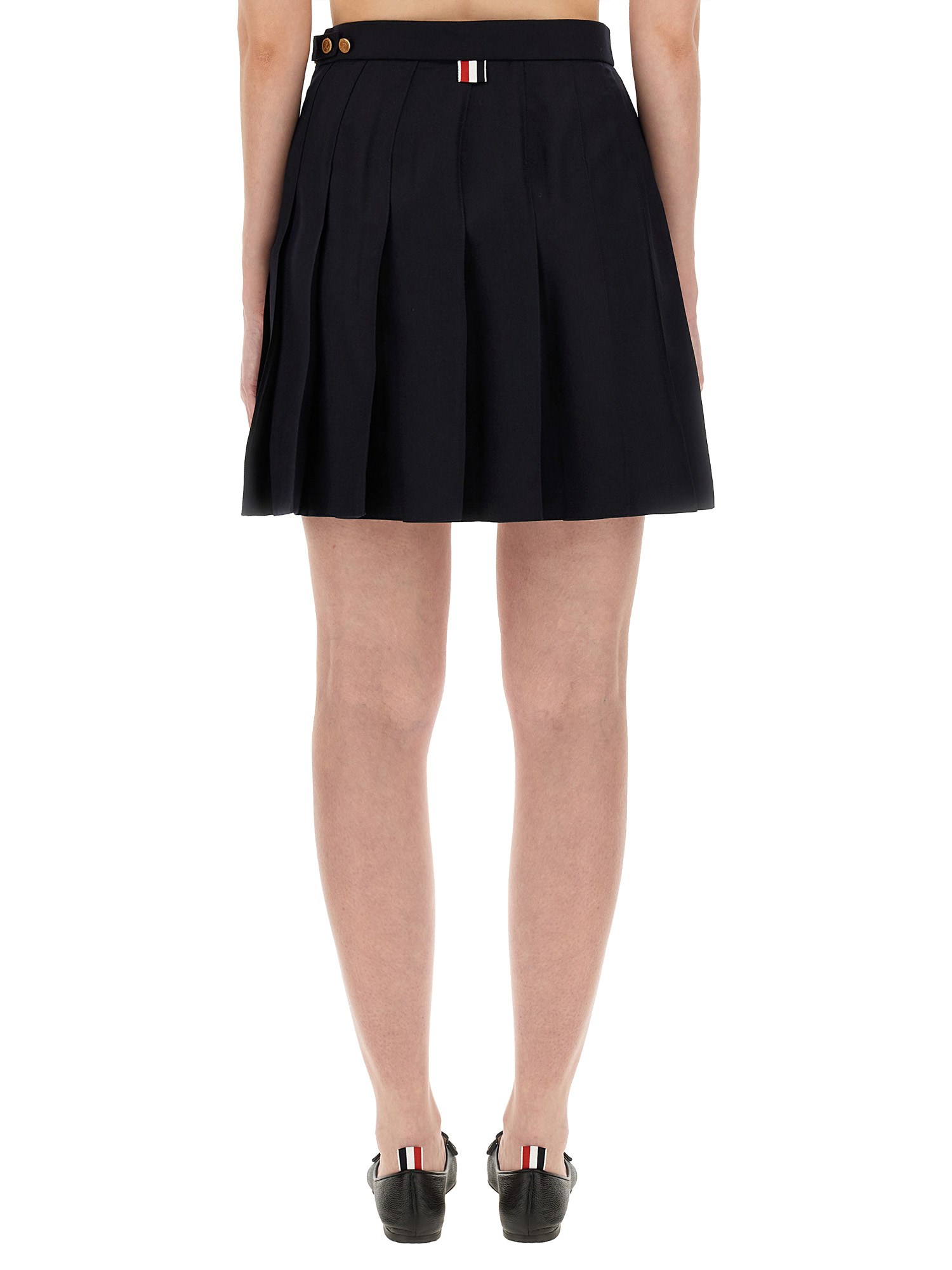 THOM BROWNE    WOOL PLEATED SKIRT