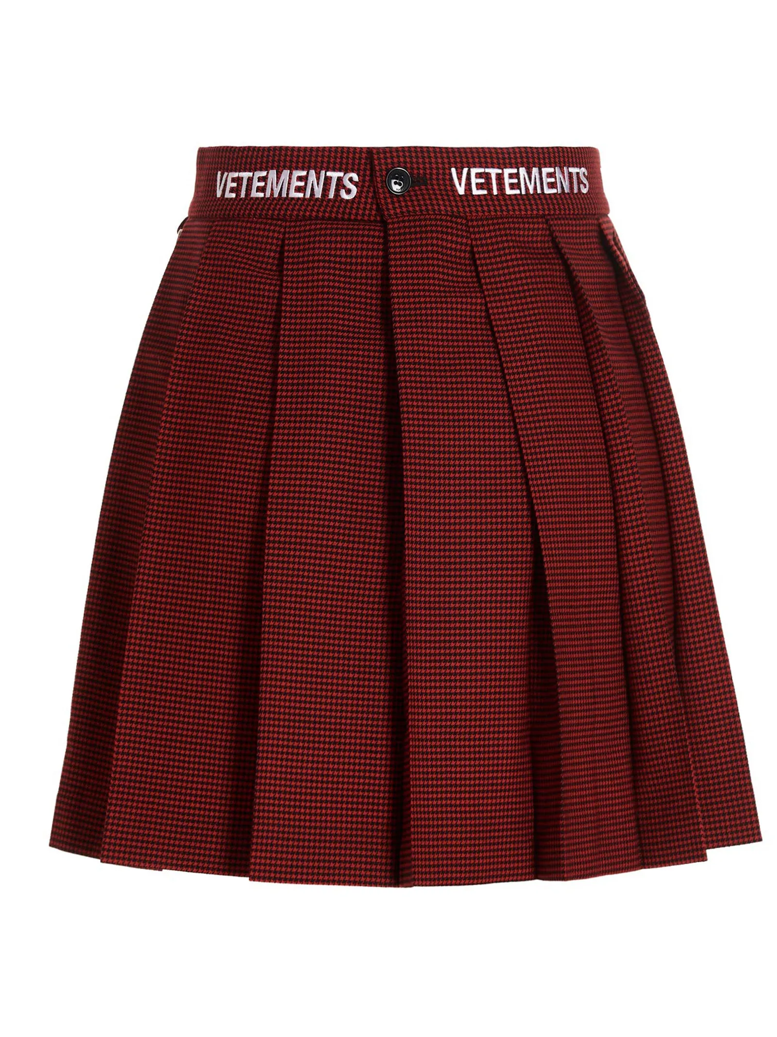 Vetements Checked Pleated Mini Skirt