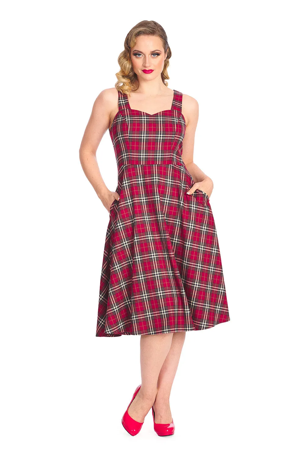 WINTER CHECK SWING DRESS