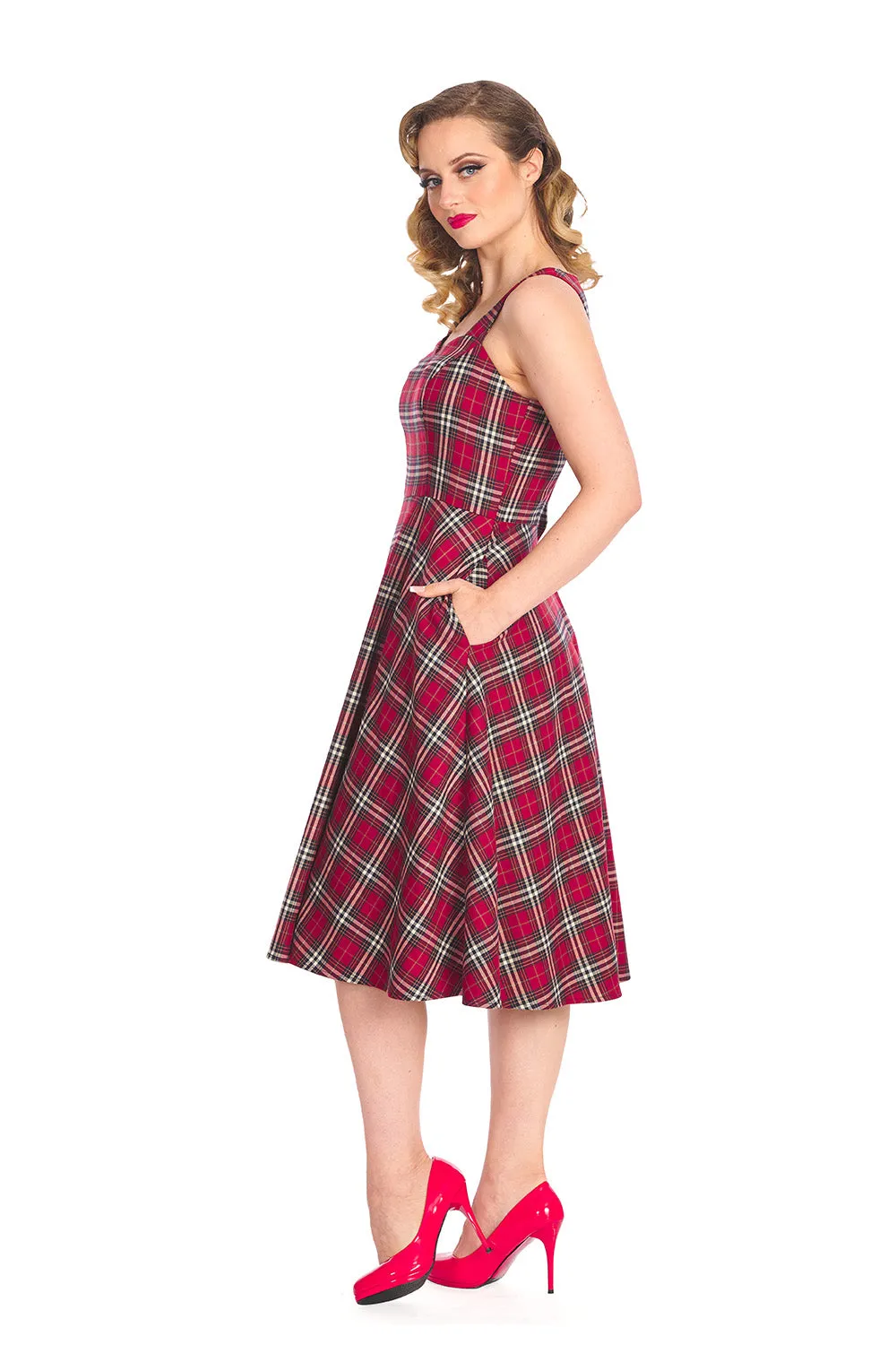 WINTER CHECK SWING DRESS